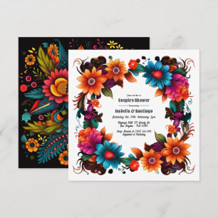 Fette mexikanische Fiesta-Blumen-Hochzeitsparty fü Einladung