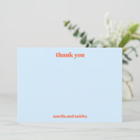 Fette minimalistische blaue orange Retro-Hochzeit
