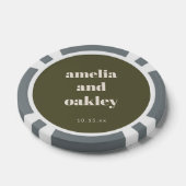 Fette minimalistische Boho-Olivgrüne Hochzeit Pokerchips (Einzeln)