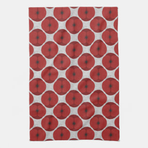 Fette Minimalistische Mohn Texturierte Florale Rot Geschirrtuch