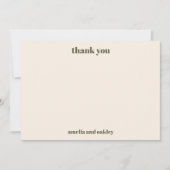 Fette Minimalistische Moss Fall Retro Custom Weddi Dankeskarte (Vorderseite)