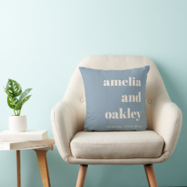 Fette minimalistische staubblaue Retro-Hochzeit Kissen