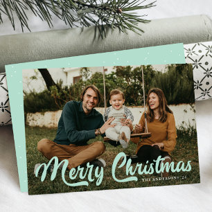 Fette Minze Retro Schrift Frohe Weihnachten 2 Foto