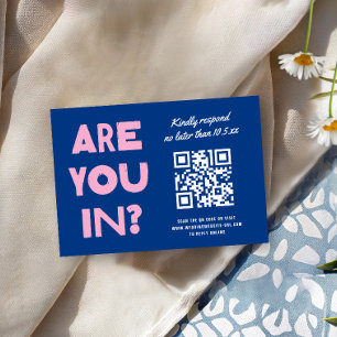 Fette moderne Art funky bunte QR CODE-Hochzeit RSVP Karte