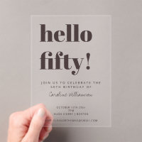 Fette moderne braune Typografie zum 50. Geburtstag