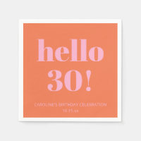 Fette moderne einfache orange-pinke 30. Geburtstag