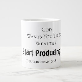 Fette moderne "Gott will, dass du reich bist"-Gläu Jumbo-Tasse