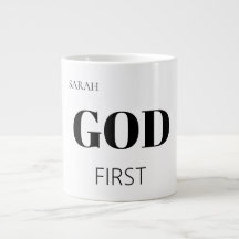 Fette moderne Gott zuerst Glaubensspruch-Slogan 