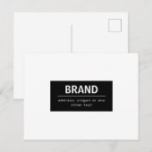 Fette moderne Marke oder Geschäftsname | Schwarz & Postkarte (Vorne/Hinten)