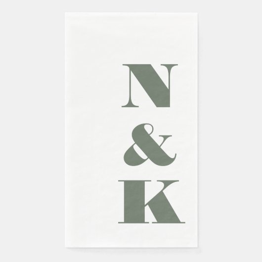 Fette moderne Monogramm-Anfangsbuchstaben Hochzeit Serviette (Vorderseite)