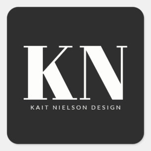 Fette moderne Monogramm-Initialen Professionell Sc Quadratischer Aufkleber