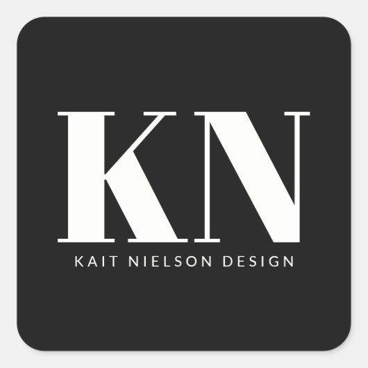 Fette moderne Monogramm-Initialen Professionell Sc Quadratischer Aufkleber (Vorderseite)