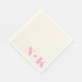 Fette moderne Monogramm-Initialen Rosa Creme Hochz Serviette (Ecke)