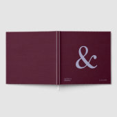 Fette Monogramm Dunkelrote Leinenstoff-Optik Hochz Gästebuch (Voll)