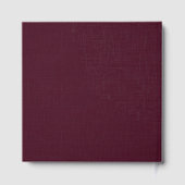 Fette Monogramm Dunkelrote Leinenstoff-Optik Hochz Gästebuch (Rückseite)