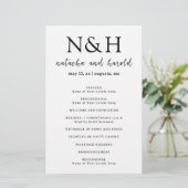 Fette Monogramm-Hochzeitsprogramm in Schwarz und W (Stehend Vorderseite)