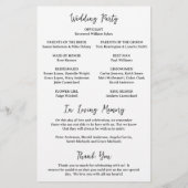 Fette Monogramm-Hochzeitsprogramm in Schwarz und W Flyer (Hinten)