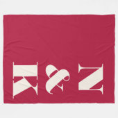 Fette Monogramm-Initialen Weihnachten Rot Frischve Fleecedecke (Vorderseite (Horizontal))
