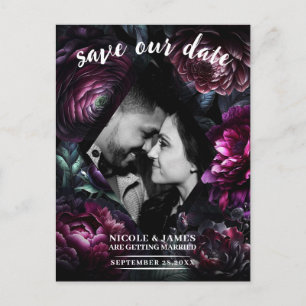 Fette Moody-Blume Save the Date verzaubert von Flo Ankündigungspostkarte