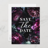 Fette Moody-Blume Save the Date verzaubert von Flo Ankündigungspostkarte (Vorne/Hinten)