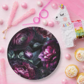 Fette Moody-Blume Schwarzer verzauberter Blumenzau Pappteller (Party)