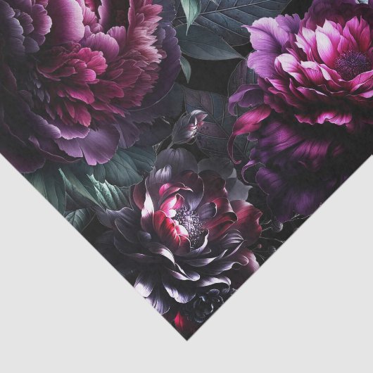 Fette Moody-Blume Schwarzer verzauberter Blumenzau Seidenpapier (Ausschnitt)