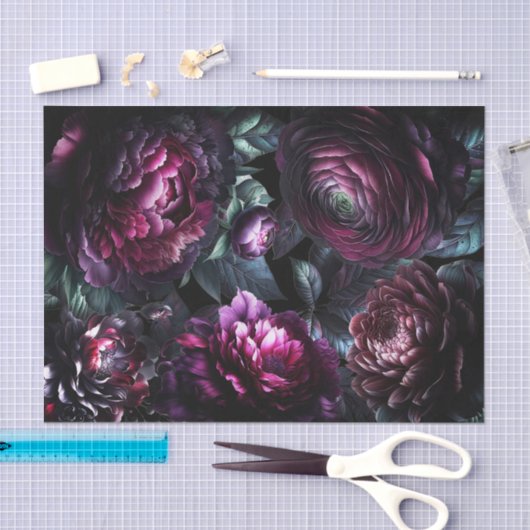 Fette Moody-Blume Schwarzer verzauberter Blumenzau Seidenpapier (Handwerk)