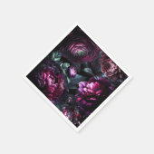 Fette Moody-Blume Schwarzer verzauberter Blumenzau Serviette (Ecke)