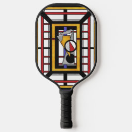 Fette Multicolor-Deco-Geometrische Abstraktion Pickleball Schläger