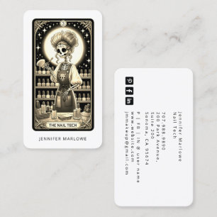 Fette Nageltechniker-Tarotkarte Schwarze Visitenka Visitenkarte