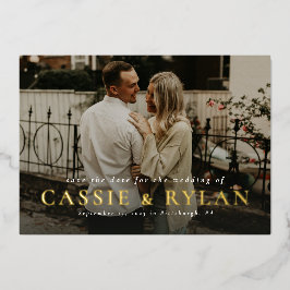 Fette Namen einfach ein Foto Save the Date Folieneinladung