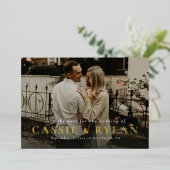 Fette Namen einfach ein Foto Save the Date Folieneinladung (Stehend vorne)