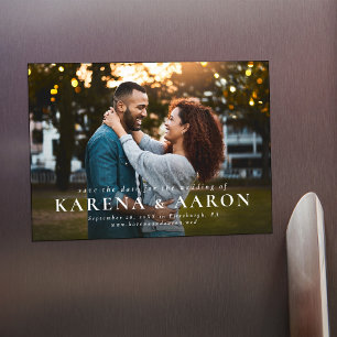 Fette Namen einfache ein Foto Save-the-Date-Karte Magneteinladung