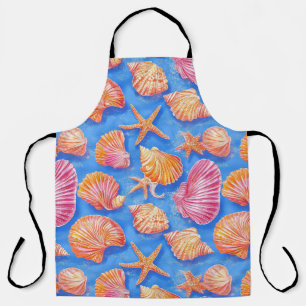 Fette nautische Sternfisch-Orange-Magenta-Blau Schürze