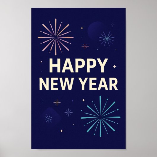 Fette Navy-Gold-Feuerwerke zur Feier von 2026 Poster (Vorne)