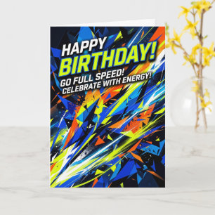 Fette neon-geometrische Happy Birthday-Karte Sport Karte