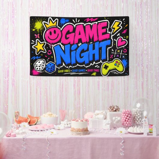 Fette Neon-Graffiti-Game-Night-Party-Flagge Banner (Party)