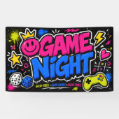 Fette Neon-Graffiti-Game-Night-Party-Flagge Banner (Horizontal)