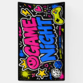 Fette Neon-Graffiti-Game-Night-Party-Flagge Banner (Vertikal)