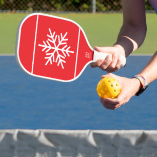 Fette nordische Schneeflocke auf weißen Streifen i Pickleball Schläger