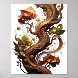Fette Orange ABSTRACT ART Statement Design Poster