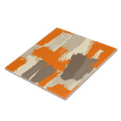 Fette orange Kunsthandstrich-Abstraktion  Fliese (Seite)