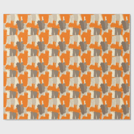 Fette orange Kunsthandstrich-Abstraktion  Geschenkpapier