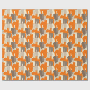Fette orange Kunsthandstrich-Abstraktion Geschenkpapier