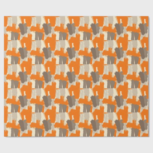 Fette orange Kunsthandstrich-Abstraktion  Geschenkpapier (Flach)