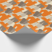 Fette orange Kunsthandstrich-Abstraktion  Geschenkpapier (Ecke)