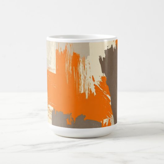 Fette orange Kunsthandstrich-Abstraktion  Kaffeetasse (Mittel)