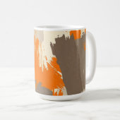 Fette orange Kunsthandstrich-Abstraktion  Kaffeetasse (VorderseiteRechts)