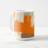 Fette orange Kunsthandstrich-Abstraktion  Kaffeetasse (Vorderseite Links)