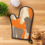 Fette orange Kunsthandstrich-Abstraktion  Ofenhandschuh (Oben unten)